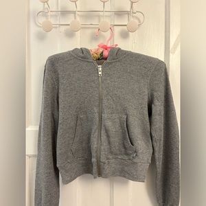TNA cropped grey zip up